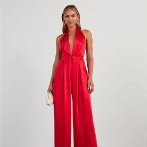 Red satin jumpsuit from VICI